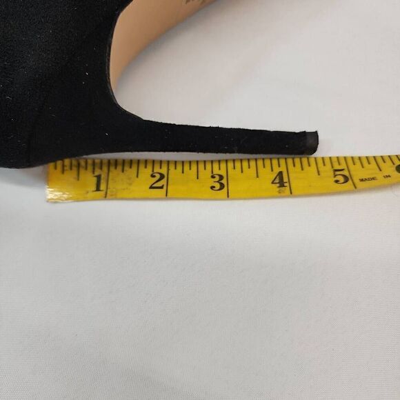 Express Size 10 Black Ankle Tie Pump Coquette Heels Women's Pointed Toe B - Picture 9 of 10